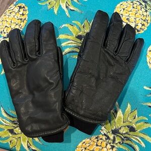 Vintage Black Leather Men's Gloves